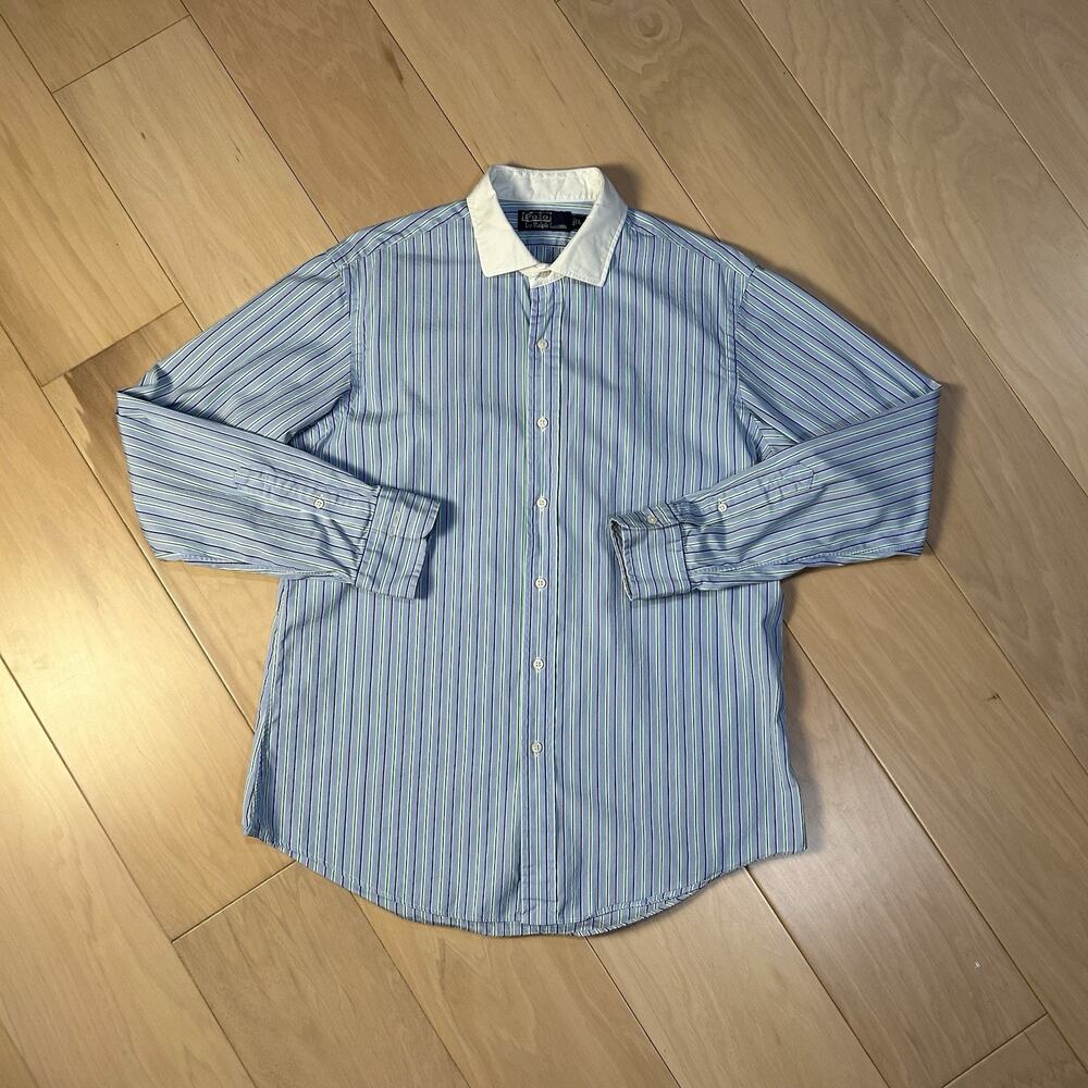 Vintage Polo Ralph Lauren Striped Button Up Shirt Long Sleeve Men’s Large